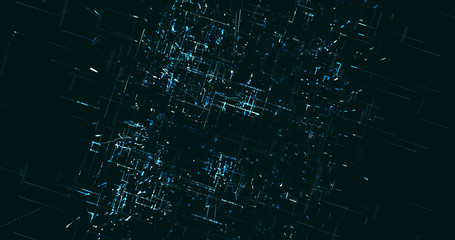 Abstract digital network data background, 3D rendering