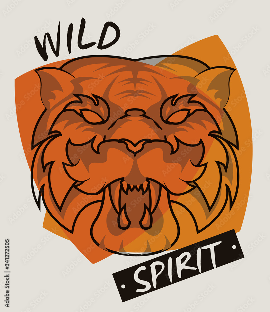 Wall mural wild tiger spirit creative design