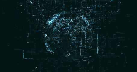 Abstract digital network data background, 3D rendering