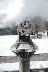 Coin operated Binocular during the winter  