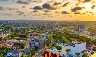Fotobehang Afrika ACCRA,GHANA/MAY 1,2018: The skyview of the city  © truba71