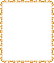 Decorative frame Elegant vector element for design in Eastern style, place for text. Floral golden border. Lace illustration for invitations and greeting cards.