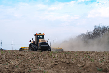 Fototapeta premium tractor working