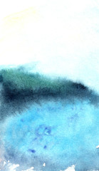 Hand drawn watercolor sea illustration 