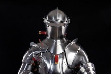 Medieval knightly armor, full set and details, made by an adult in full growth. Milanese Armor...