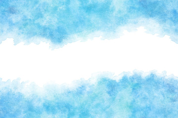 空 雲 ブルー 夏 水彩 背景