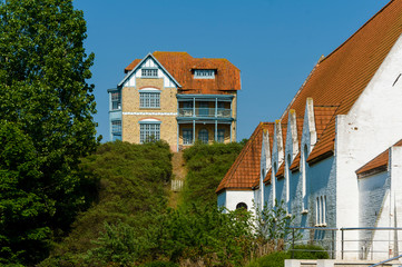 very beautiful old villa and chapel Maria Leopold II street Koksijde, Belgium