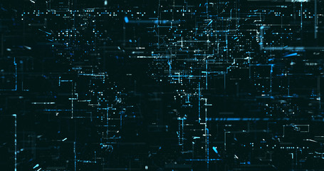 Abstract digital network data background, 3D rendering