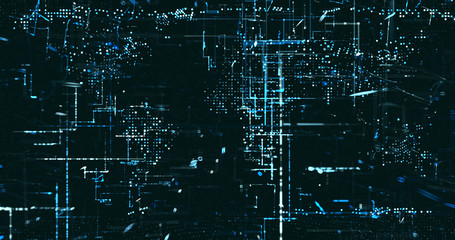 Abstract digital network data background, 3D rendering