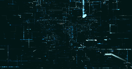 Abstract digital network data background, 3D rendering