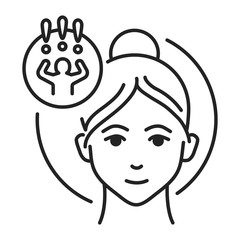 Self control black line icon. Ability to regulate one's emotions, thoughts, and behavior in the face of temptations and impulses. Pictogram for web page, mobile app, promo. Editable stroke