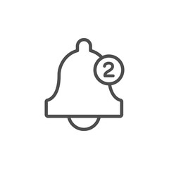 Bell line icon with counter of call numbers