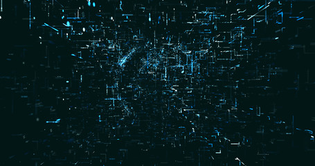 Abstract digital network data background, 3D rendering