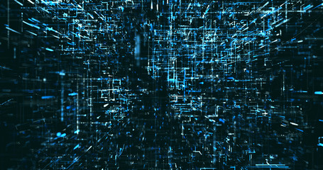 Abstract digital network data background, 3D rendering