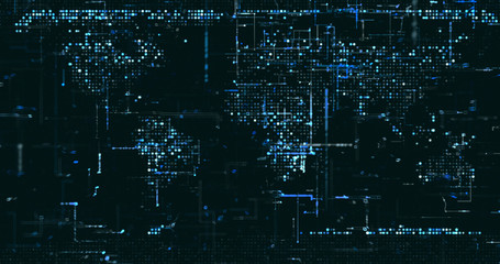 Abstract digital network data background, 3D rendering