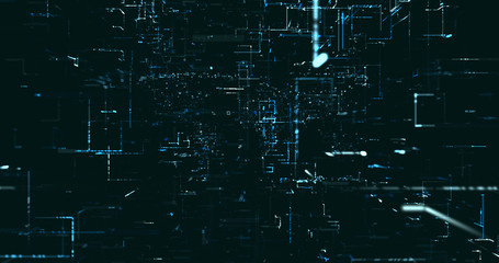 Abstract digital network data background, 3D rendering