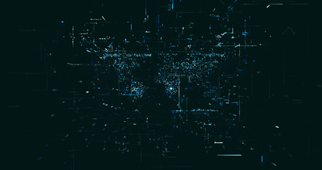 Abstract digital network data background, 3D rendering