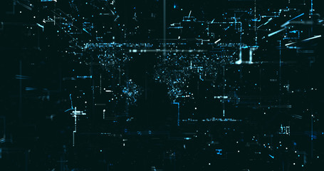 Abstract digital network data background, 3D rendering