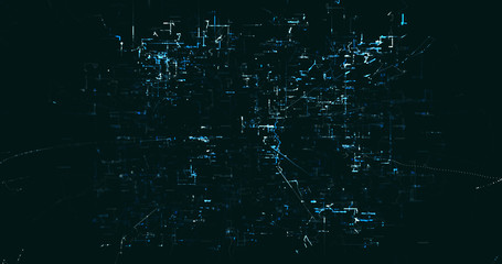 Abstract digital network data background, 3D rendering