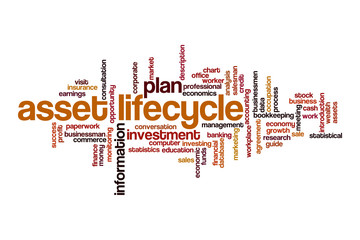 Asset lifecycle word cloud concept
