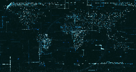 Abstract digital network data background, 3D rendering