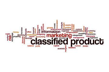 Classified product word cloud concept