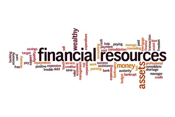 Financial resources word cloud concept