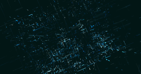 Abstract digital network data background, 3D rendering