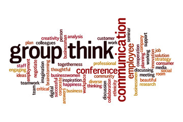 Group think word cloud concept