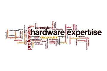 Hardware expertise word cloud concept
