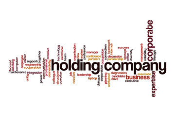 Holding company word cloud concept
