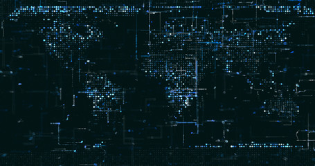 Abstract digital network data background, 3D rendering