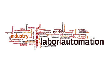 Labor automation word cloud concept