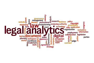 Obraz premium Legal analytics word cloud concept