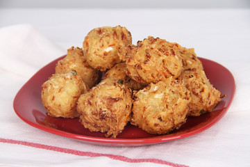 Traditional Indonesian Vegetable Fritters Snack called “Bakwan” or “Gorengan”