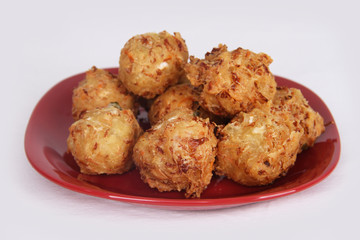 Traditional Indonesian Vegetable Fritters Snack called “Bakwan” or “Gorengan”