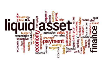 Liquid asset word cloud concept