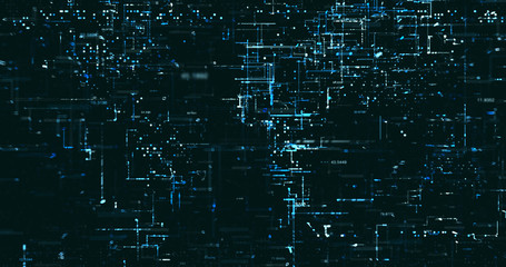 Abstract digital network data background, 3D rendering