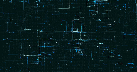 Abstract digital network data background, 3D rendering