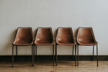 Retro brown leather chairs