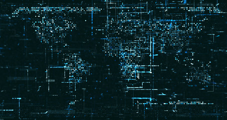 Abstract digital network data background, 3D rendering