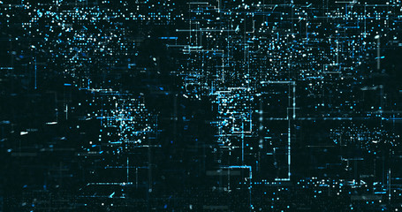 Abstract digital network data background, 3D rendering