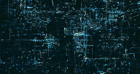 Abstract digital network data background, 3D rendering