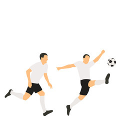Fototapeta na wymiar vector, on a white background, in a flat style soccer player with a ball, soccer, sport