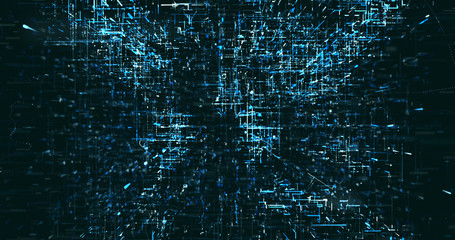 Abstract digital network data background, 3D rendering
