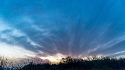 sunset on the sea. view from the shore