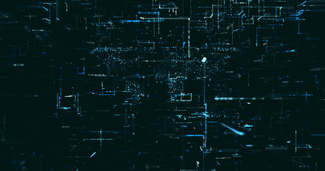 Abstract digital network data background, 3D rendering