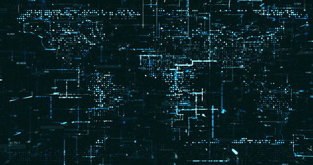 Abstract digital network data background, 3D rendering