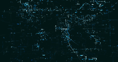 Abstract digital network data background, 3D rendering