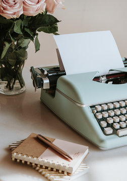 Vintage pastel typewriter